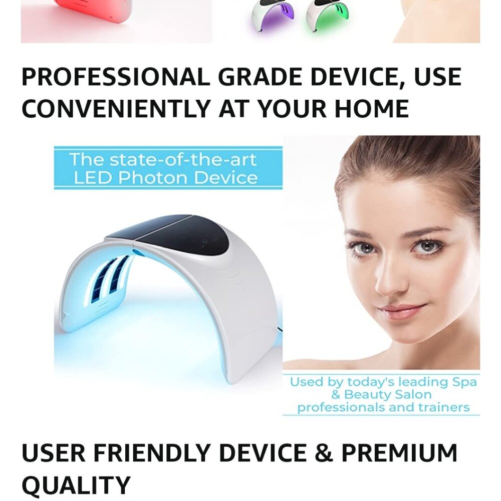 Newest Upgraded State-of-The-Art 7 Color LED Facial Skin Rejuvenation Device